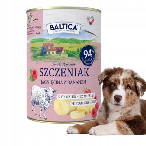 Baltica SMAKI REGIONÓW Szczeniak Jagnięcina z bananem 400g