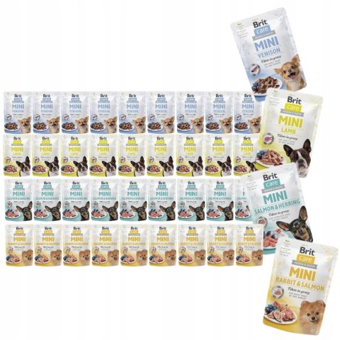 Brit Care Mini Pouch 40x85 Zestaw Zestaw Lamb Herring Venison Rabbit