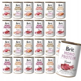 Brit MonoProtein MIX MEGA SMAKI 24x400g 6 smaków