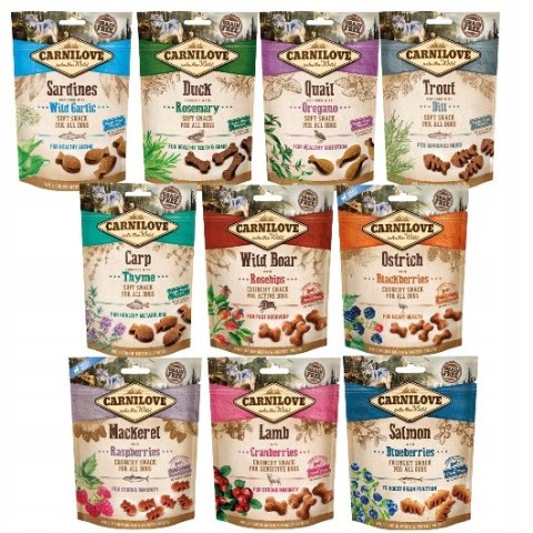 Carnilove DOG SNACK CRUNCHY SOFT ZESTAW WSZYSTKICH SMAKÓW 10X200