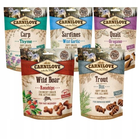 Carnilove Przysmaki dla psa Mix Smaków 5x200 ulubione smaczki nagroda