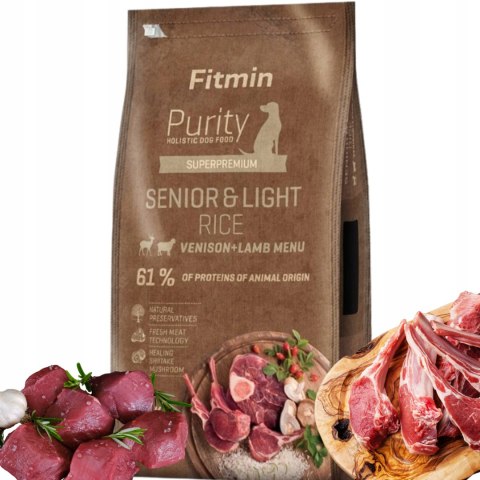 FITMIN Purity Rice Senior&Light sucha karma dla psa JAGNIĘCINA DZIK 12 kg 4