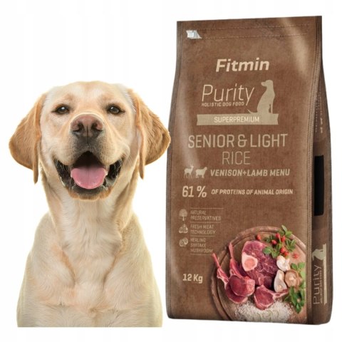 FITMIN Purity Rice Senior&Light sucha karma dla psa JAGNIĘCINA DZIK 12 kg 4