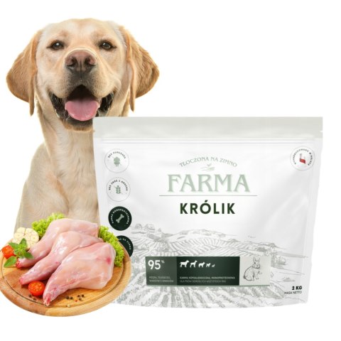 Farma KRÓLIK 2kg hipoalergiczna dla psa tłoczona na zimno