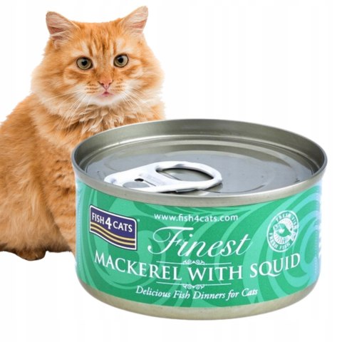 Fish4Cats MACKEREL & SQUID karma Mokra dla kota Makrela z Kałamarnicami 70g