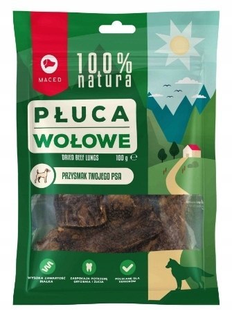 MACED 100% NATURA PŁUCA WOŁOWE 100 G naturalne smaczki