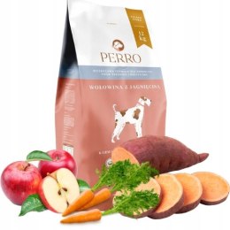 PERRO Karma Bezzbożowa Wołowina z Jagnięciną Średnie Duże Rasy 12kg dla Psa