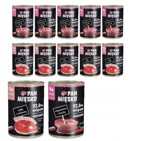 Pan Mięsko Wieprzowina z kaczkąx indyk MIX PUPPY 12X400