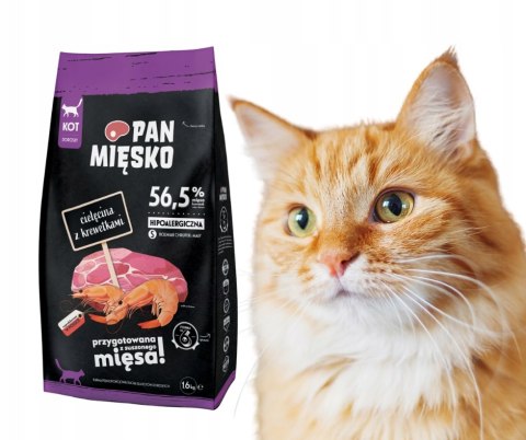 Pan Mięsko karma dla kota Cielęcina z krewetkami 1,6KG