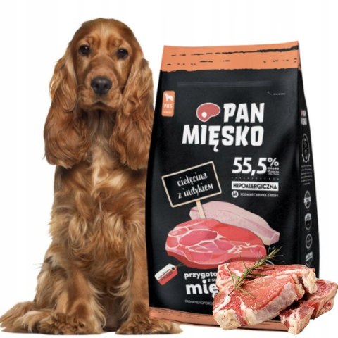 Pan Mięsko karma sucha cielęcina z indykiem 9 kg