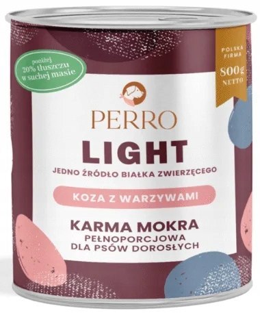 Perro LIGHT KOZA WARZYWA karma mokra dla psa 800 G