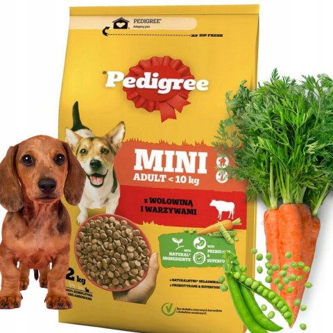 USZKODZONA PEDIGREE Adult sucha karma wołowina, warzywa 2kg