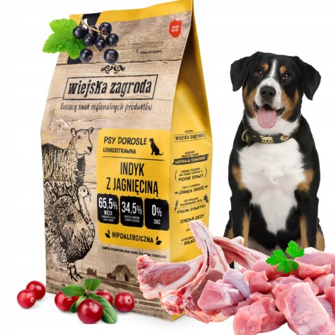 Wiejska Zagroda Indyk z Jagnięciną 9kg SUCHA KARMA DLA PSA DOROSŁEGO