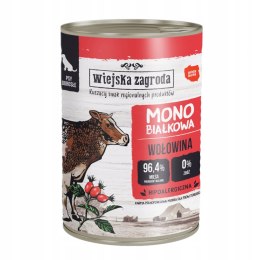 Wiejska Zagroda Karma mokra dla psa Monobiałkowa Wołowina (dorosły) 400g