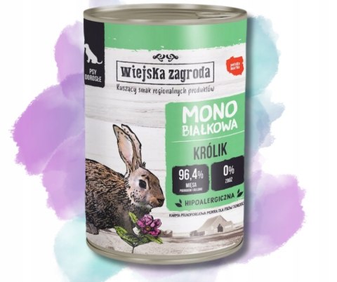 Wiejska Zagroda Pies Monobiałkowa Królik 400g