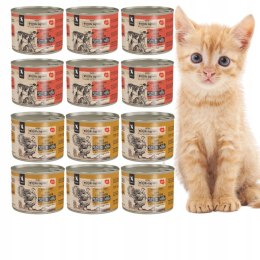 Wiejska Zagroda mokra karma dla kociąt 12x200 Indyk z kurczakiem królik z c