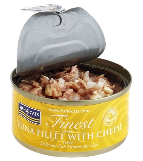 FISH4CATS TUNA FILLET WITH CHEESE MOKRA KARMA DLA KOTA TUŃCZYK Z SEREM 70g