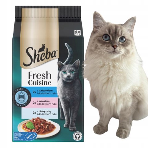 NOWE Sheba Fresh & Fine Saszetki W SOSIE MIX SMAKÓW 72x50g 12X6X50