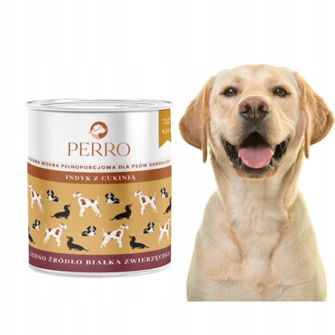 PERRO Karma mokra Indyk z cukinią monobiałkowa dla psów dorosłych 800g