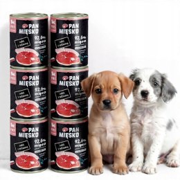 Pan Mięsko Indyk z wołowiną PUPPY 6X400 Zestaw Puszki SZCZENIAK