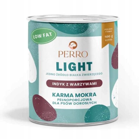 Perro Light Karma mokra Indyk z warzywami dla psów dorosłych 800g