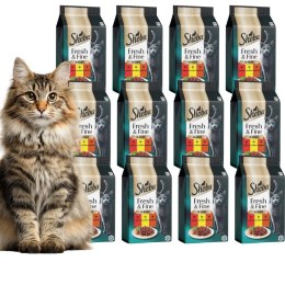 SHEBA MINI Dania mięsne w sosie 72x50g wołowina kurczak jagnięcina