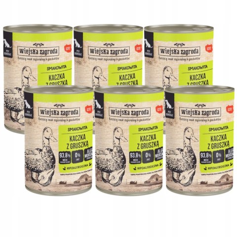 Wiejska Zagroda Kaczka z gruszką 6x400g Mokra karma