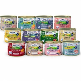 BALTICA ZESTAW NOWYCH PUSZEK DLA KOTA 12x185 królik kaczka jagnięcina