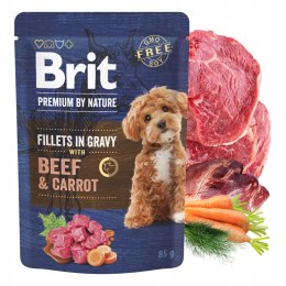 BRIT PREMIUM BY NATURE DOG POUCH 85G GRAVY FILLETS BEEF&CARROT