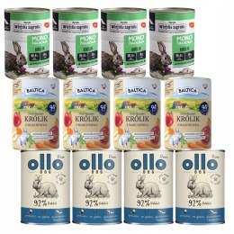 KARMA HYPOALERGICZNA MONOPROTEINOWA KRÓLIK ZESTAW 12X400 BALTICA OLLO WIEJS