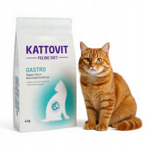 Kattovit Gastro 4 kg - sucha karma dla kotów wrażliwych i z problemami traw