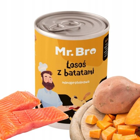 Mr. Bro Łosoś z Batatami 800g - Monoproteinowa karma dla alergika