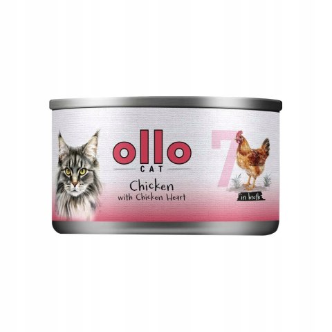 Ollo Cat nr 7 Chicken with Chicken Heart in broth 70g