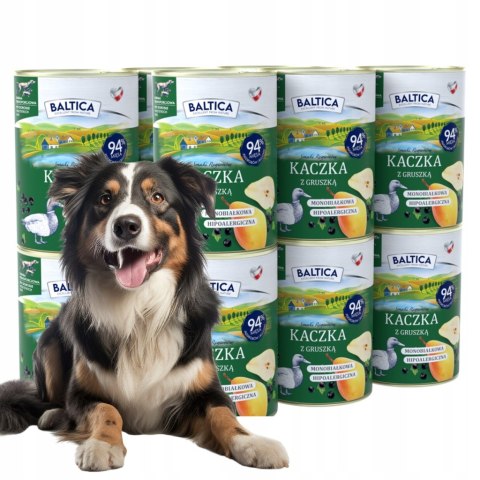 PAKIET Baltica Kaczka z Gruszką 12KG + 12x400 dla psa dorosłego pyszna