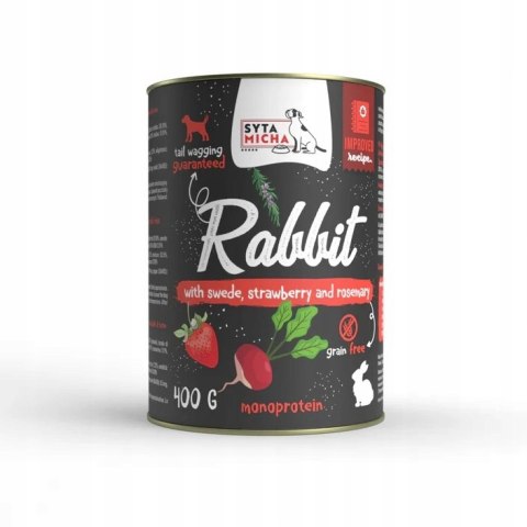 Syta Micha królik z brukwią, truskawką i rozmarynem karma mokra 400 g