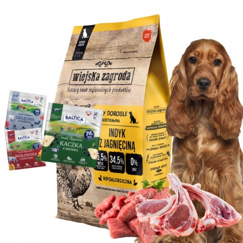 Wiejska Zagroda Indyk z Jagnięciną 2kg M średnie rasy + próbka