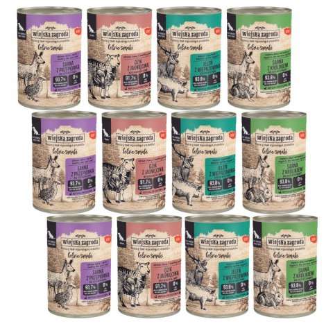 Wiejska Zagroda Leśne Smaki Sarna z przepiórką 12X400g puszka