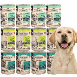 Wiejska Zagroda MIX SMAKÓW Indyk z królikiem Kaczka z gruszką 12x400g Jeleń