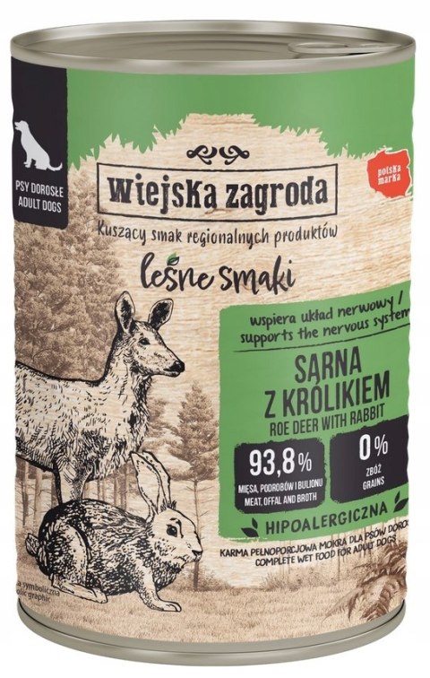 Wiejska Zagroda MIX SMAKÓW SARNA JELEŃ DZIK 12x400g MIX LEŚNYCH SMAKÓW