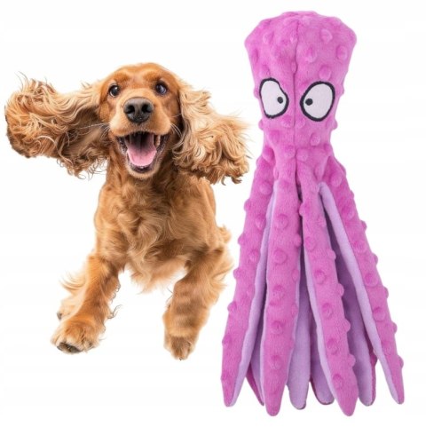 Zabawka Piszcząca Szeleszcząca dla Psa Szczeniaka Ośmiornica RÓŻOWA