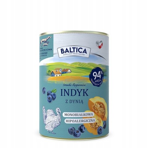 BALTICA Indyk z Dynią 400 g - Monobiałkowa mokra karma premium dla psa