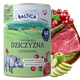 Baltica Smaki Regionów Dziczyzna z żurawiną 400G monobiałkowa karma dla psa