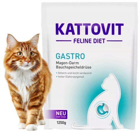 Kattovit Gastro sucha 1250g karma gastro weterynaryjna dla kota