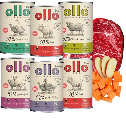 OLLO MIX SMAKÓW MEGA ZESTAW 6X850 INDYK kaczka booster