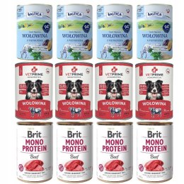 WOŁOWINA 12X400 PAKIET PRÓBNY BRIT MONOPROTEIN VETPRIME BALTICA BEEF