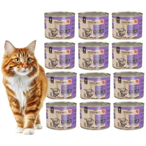 Wiejska Zagroda Kurczak z Kaczką 12x200 Zestaw dla kota dorosłego