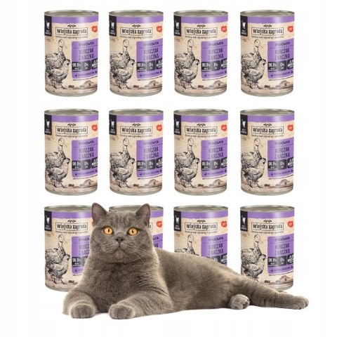 Wiejska Zagroda dla Kota 12x400g Kurczak z kaczką PUSZKI DLA KOTA