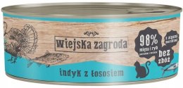 Wiejska Zagroda indyk z łososiem 85g puszka dla kota