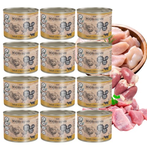 Wiejska Zagroda mokra karma dla kociąt 12x200 Indyk z kurczakiem