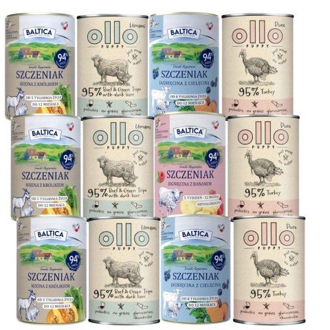 ZESTAW Baltica szczeniak 12X400g MIX OLLO PUPPY PUPPY